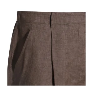 BROWN LINEN SHORTS