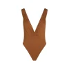 BROWN SILK BODYSUIT