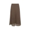 BROWN SILK SKIRT