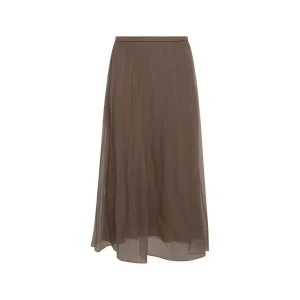 BROWN SILK SKIRT