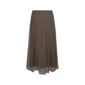 BROWN SILK SKIRT