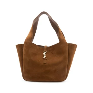 BROWN SUEDE LEATHER LE 5 A7 SHOULDER BAG
