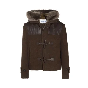 BROWN WOOL CASUAL JACKET