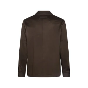 BROWN WOOL CASUAL JACKET