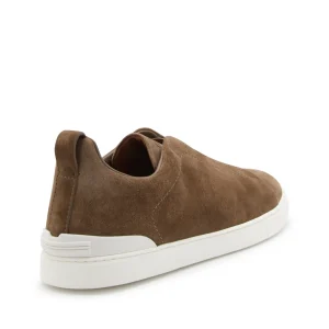 CAMEL SUEDE TRIPLE STICK SNEAKERS