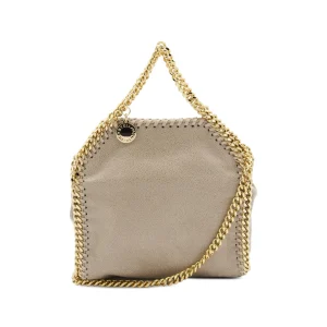 CREAM FAUX LEATHER MICRO FALABELLA TOTE BAG