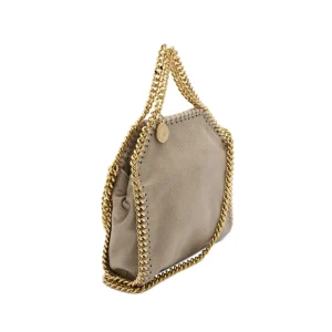 CREAM FAUX LEATHER MICRO FALABELLA TOTE BAG