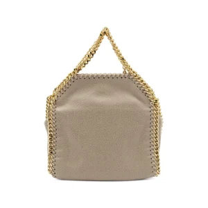 CREAM FAUX LEATHER MICRO FALABELLA TOTE BAG