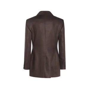 DARK BROWN LINEN BLAZER