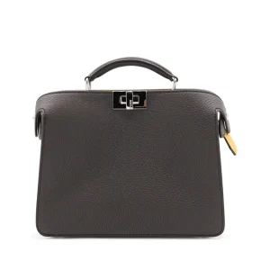 DARK BROWN PEEKABOO ISSEU SMALL TOP HANDLE BAG