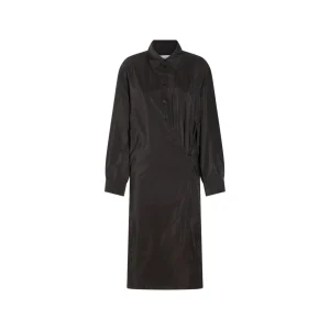 DARK BROWN SILK MAXI DRESS
