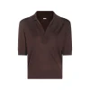 DARK BROWN WOOL POLO SHIRT