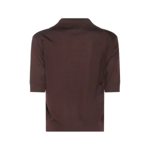DARK BROWN WOOL POLO SHIRT