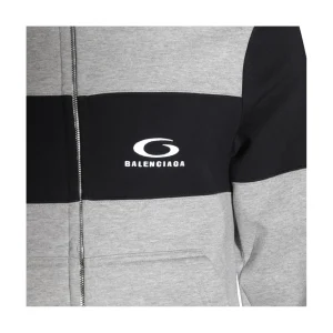 DARK GREY AND BLACK COTTON SWEATSHIRT