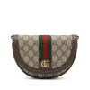 EBONY CANVAS AND LEATHER GG OPHIDIA MINI CROSSBODY BAG