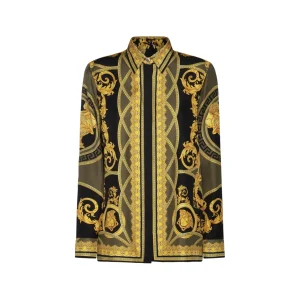GOLD AND BLACK SILK SHIRT