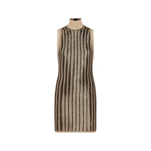 GOLD TONE WOOL MINI DRESS
