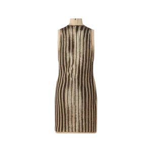 GOLD TONE WOOL MINI DRESS