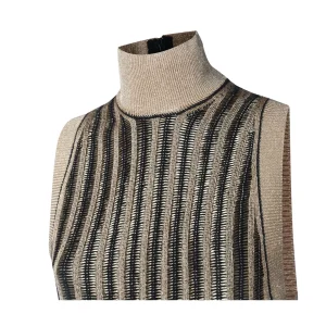 GOLD TONE WOOL MINI DRESS