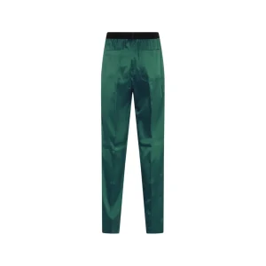 GREEN SILK PANTS