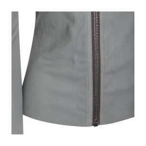 GREY LEATHER CASUAL JACKET