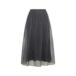 GREY SILK SKIRT