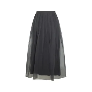 GREY SILK SKIRT