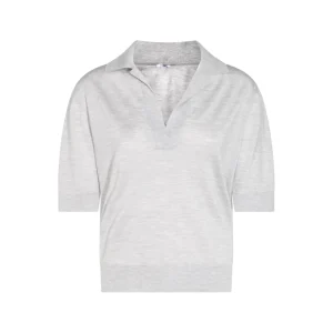 GREY WOOL POLO SHIRT