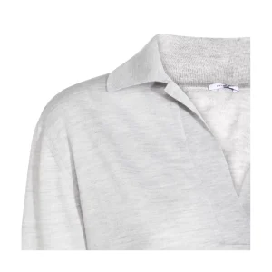 GREY WOOL POLO SHIRT