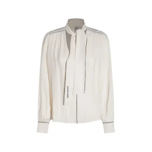 IVORY AND BLACK VISCOSE SHIRT
