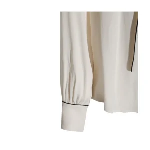 IVORY AND BLACK VISCOSE SHIRT