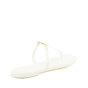 IVORY AND GOLD RUBBER ROXANNE JELLY FLATS