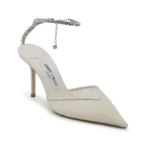 IVORY CANVAS SAEDA PUMPS