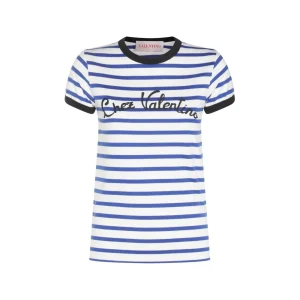 LIGHT BLUE AND WHITE T-SHIRT