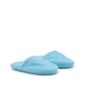LIGHT BLUE COTTON ALLOVER POLKA DOTS HOME SLIPPERS