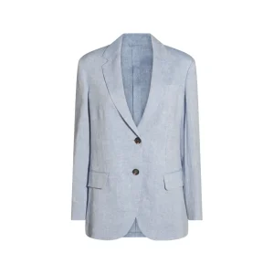 LIGHT BLUE COTTON BLAZER