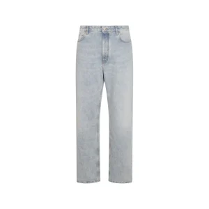 LIGHT BLUE COTTON DENIM JEANS