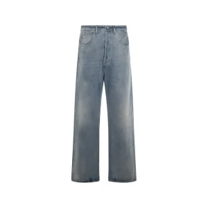 LIGHT BLUE COTTON DENIM JEANS