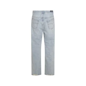 LIGHT BLUE COTTON DENIM JEANS