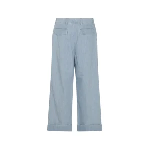 LIGHT BLUE COTTON DENIM PANTS