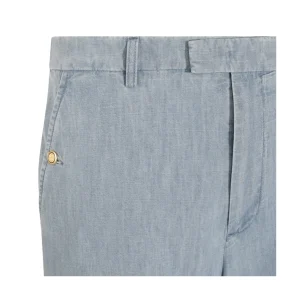 LIGHT BLUE COTTON DENIM PANTS