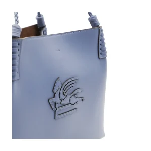 LIGHT BLUE LEATHER SHOULDER BAG