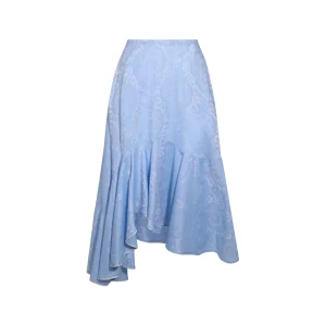 LIGHT BLUE MIDI SKIRT