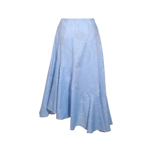 LIGHT BLUE MIDI SKIRT