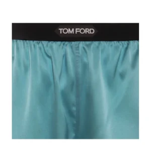 LIGHT BLUE SILK SHORTS