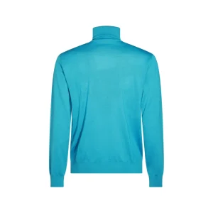 LIGHT BLUE WOOL KNITWEAR