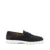 NAVY BLUE LEATHER LOAFERS