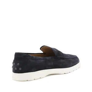 NAVY BLUE LEATHER LOAFERS