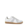 OFF WHITE LEATHER AND GREY REPLICA SNEAKERS