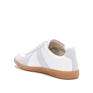 OFF WHITE LEATHER AND GREY REPLICA SNEAKERS